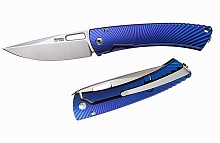 Нож LionSteel серии TiSpine, цвет синий, глянцевый