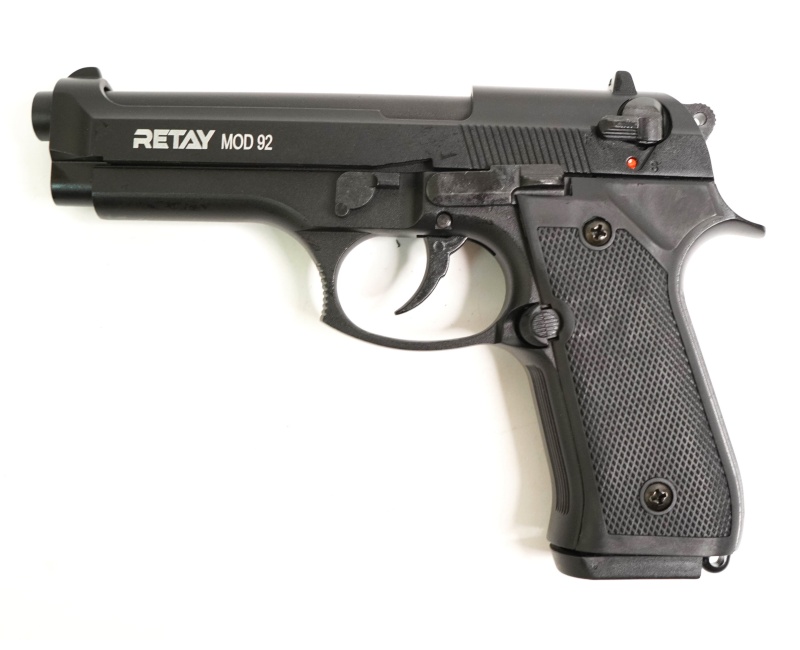 Пистолет охолощенный Retay MOD92 (Beretta 92) 9mm P.A.K. черный