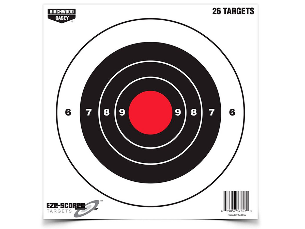 Мишень бумажная Birchwood Eze-Scorer Bull's-eye Paper Target 8" 26шт.