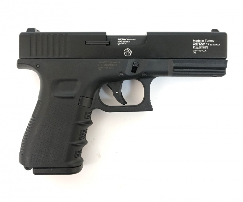Пистолет охолощенный Retay 17 (Glock 17) 9mm P.A.K. черный