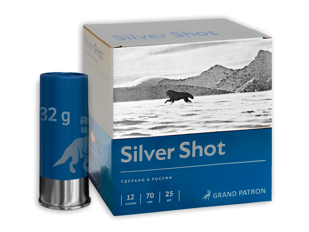 Патрон 12/70 дробь № 0000 (32г) Grand Patron Silver Shot (25 штук)