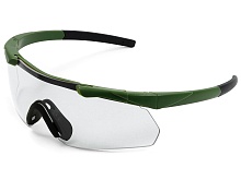 Очки стрелковые ShotTime Caracal, защитные, зелёные, линза прозрачная