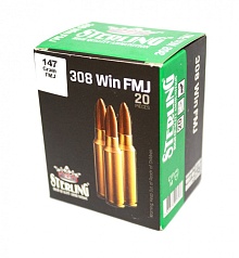 Патрон 308 Win. Sterling FMJ 9.52г/147gr (20 штук)