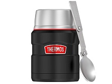 Термос для еды THERMOS KING SK-3000 RCMB 0,47L, складная ложка, чёрный