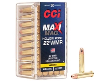 Патрон 22 WMR CCI Maxi Mag HP Varmint JHP 2.6г/40gr (50 штук)