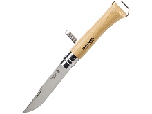 Нож складной Opinel Corkscrew 10 New, со штопором, нержавеющая сталь, бук