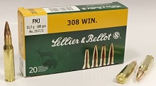 Патрон 308 Win. Sellier&Bellot FMJ 11.7г/180gr (20 штук)