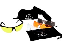 Очки стрелковые Walker`s Sport Glasses,защитные,чёрные,комплект с 4 линзами