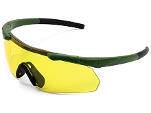 Очки стрелковые ShotTime Caracal, защитные, зелёные, линза жёлтая