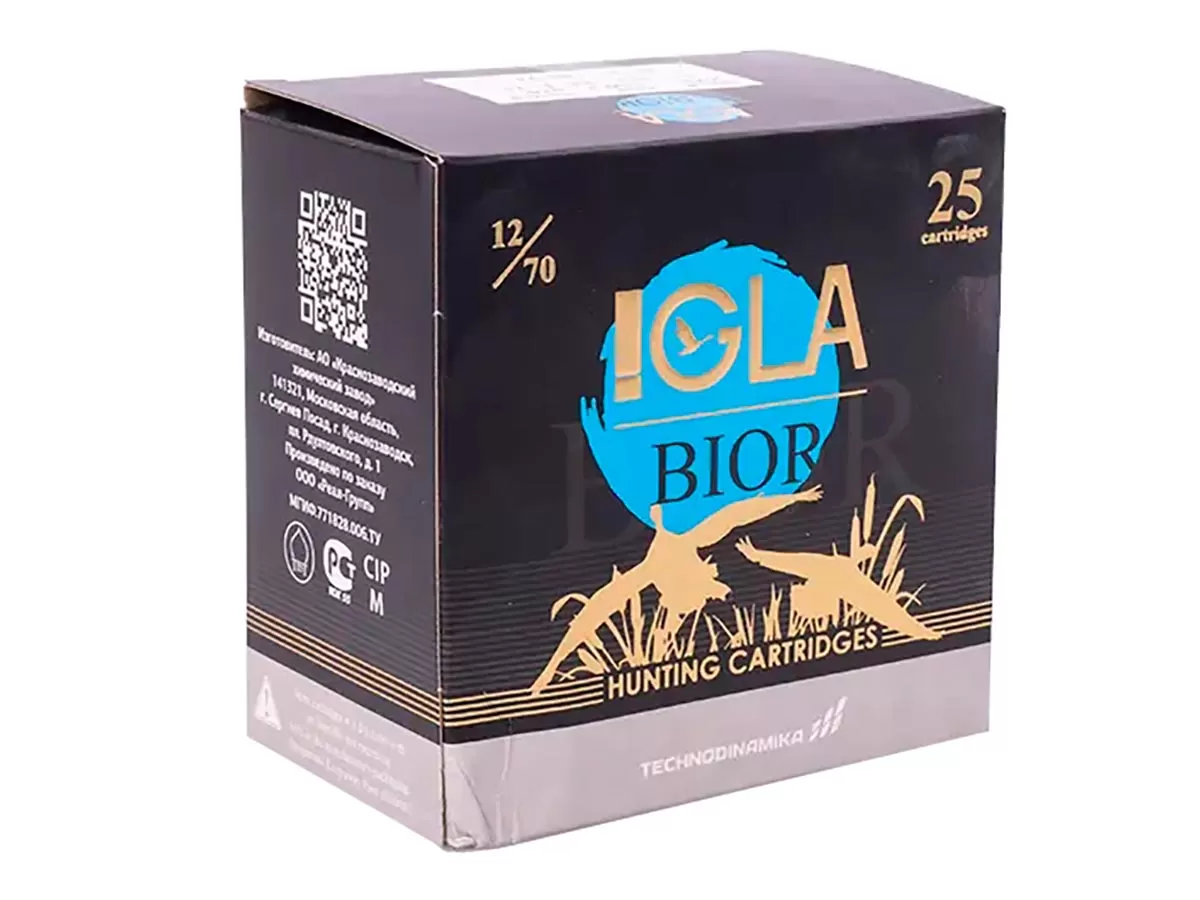 Патрон 12/70 дробь 3 (32г) БИО IGLA Bior (25 штук)