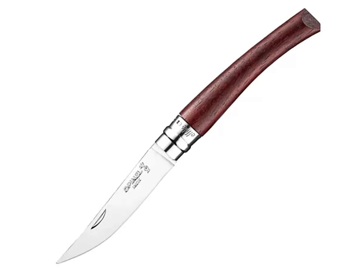 Нож складной Opinel Slim Padouk Effile 08 New, филейный, нерж. сталь, падук