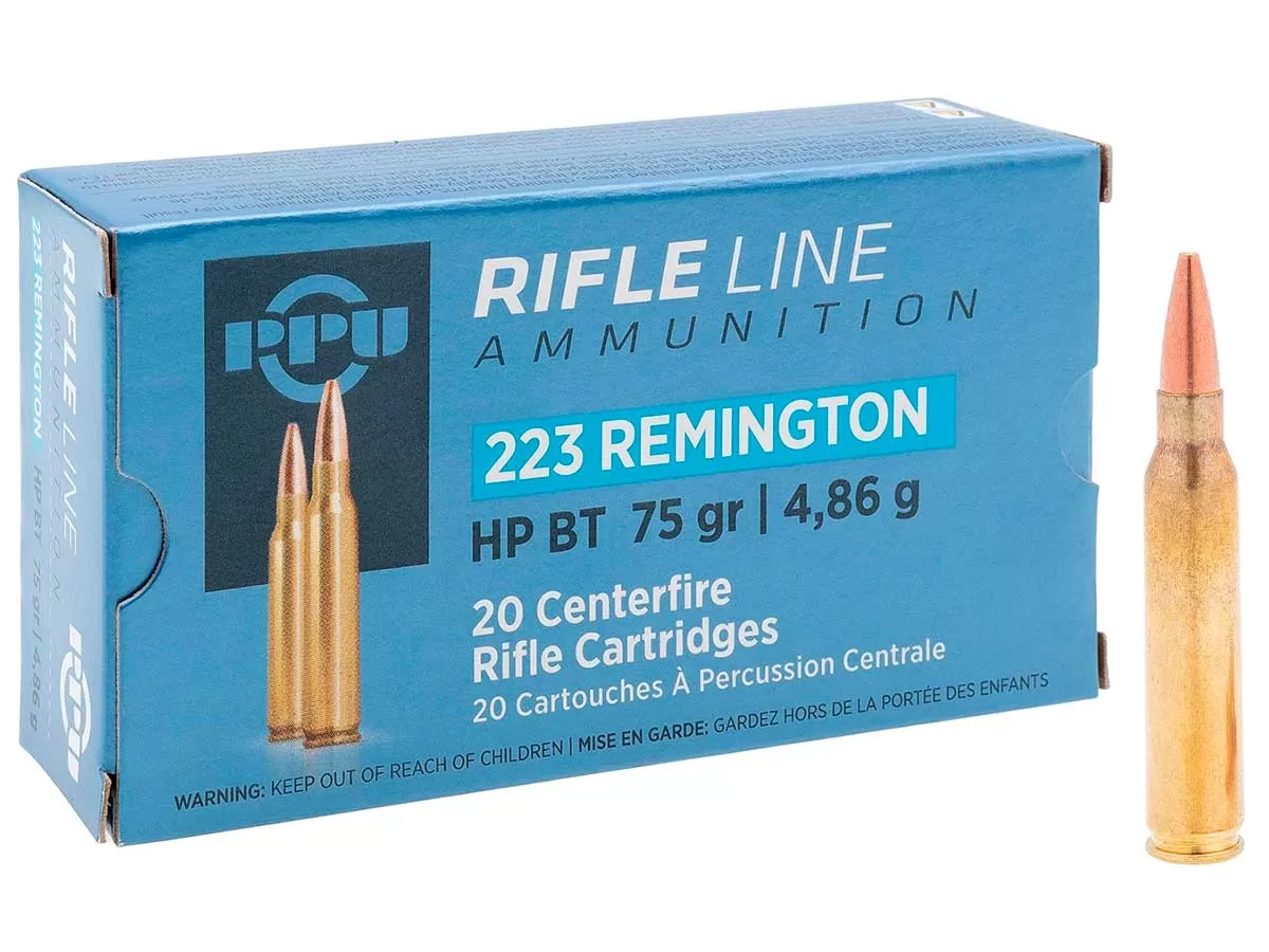 Патрон 223 Rem. Partizan MATCH HP BT 4.86г/75gr (20 штук)