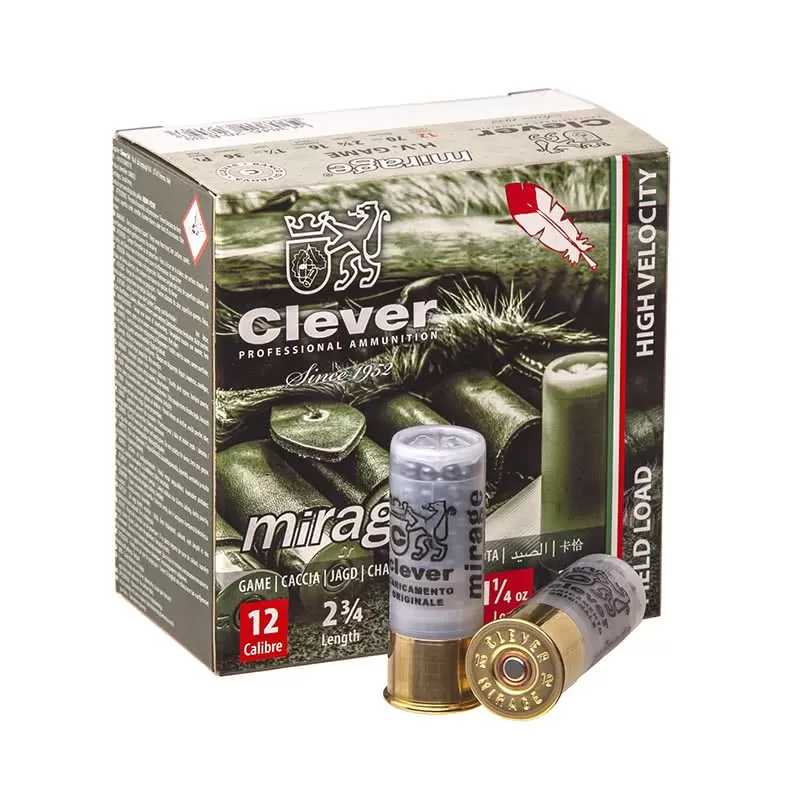 Патрон 12/70 дробь 1 (3.7мм) (36г) Clever (25 штук)