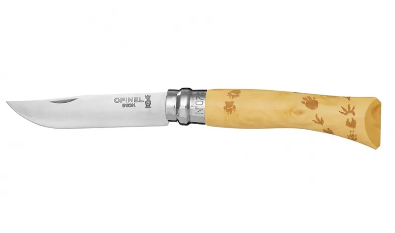 Нож складной Opinel Tradition Nature 07, нержавеющая сталь, самшит, следы