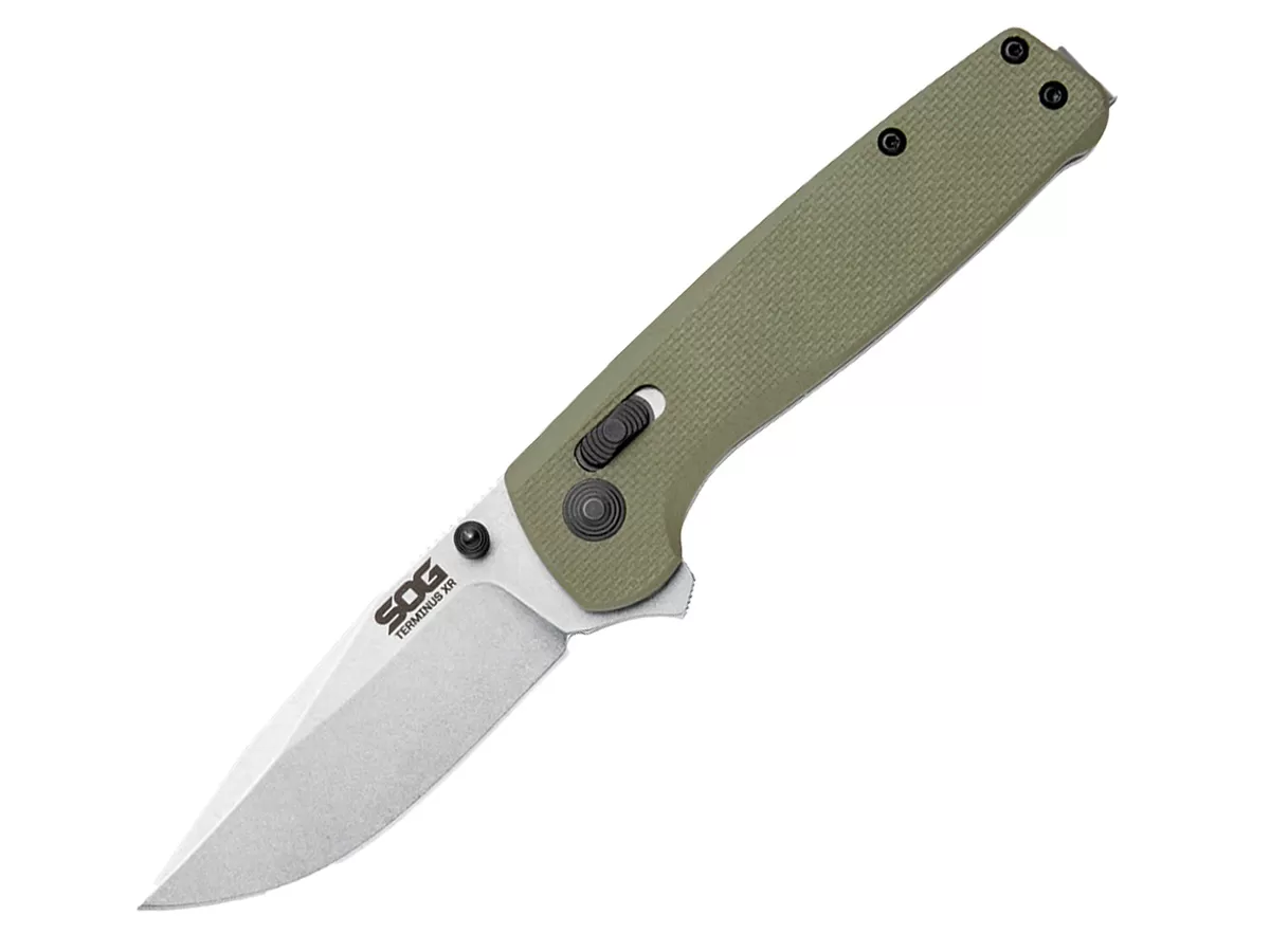 Нож складной SOG Terminus XR G10 Olive Drab, сталь D2,  рукоять G10,блистер