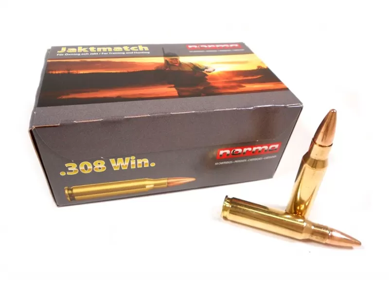 Патрон 308 Win. Norma Jaktmatch 9.7г/150gr (50 штук)