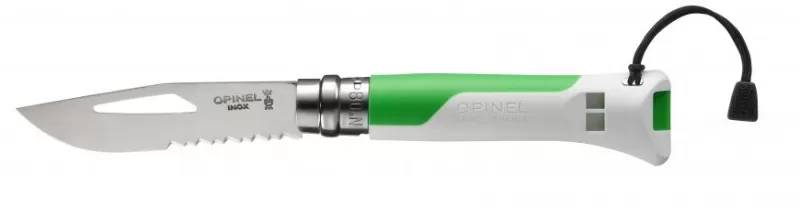 Нож складной Opinel Outdoor 08, нержавеющая сталь, полимер, белый/зелёный