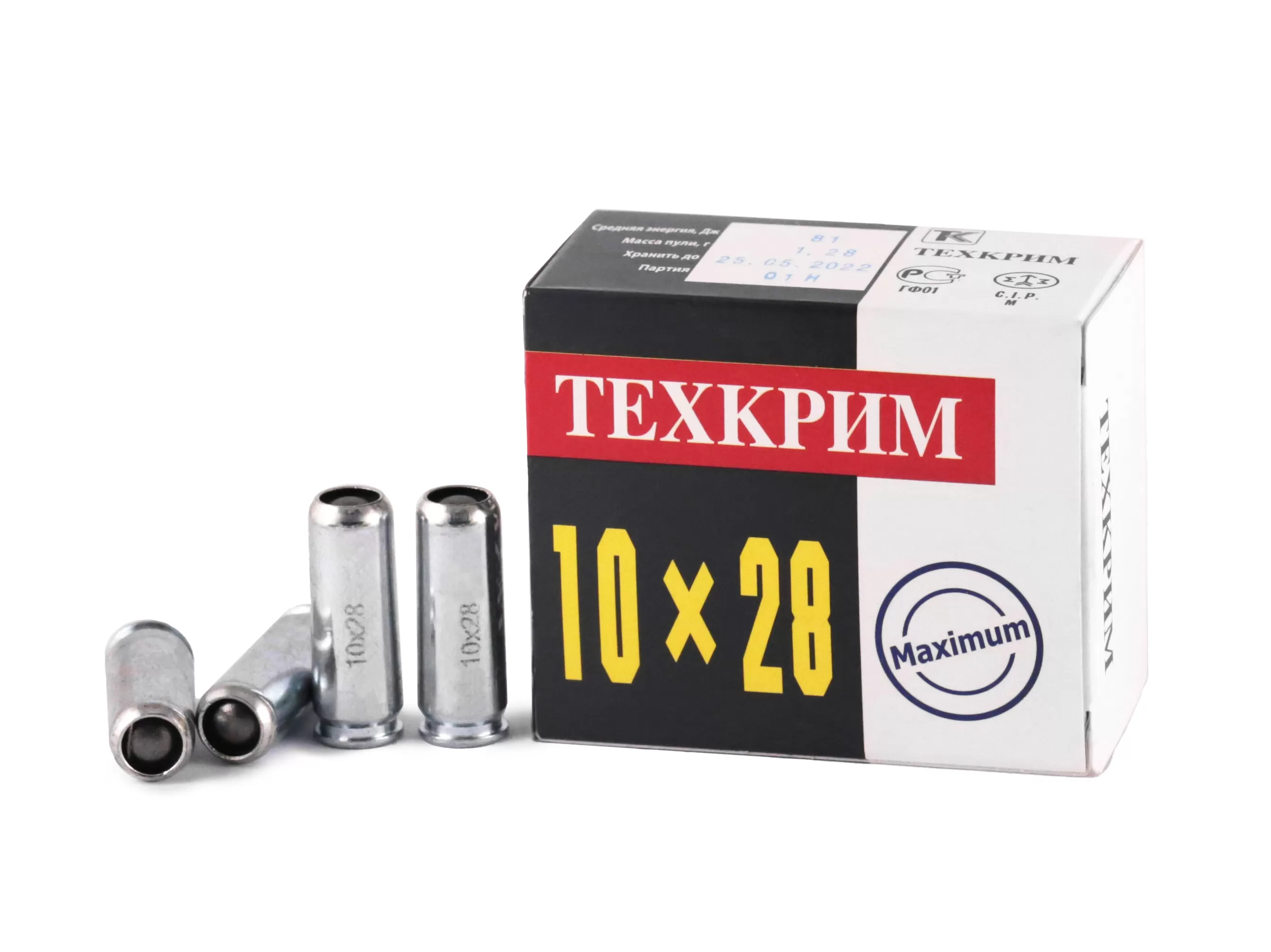 Патрон травматического действия 10x28 Техкрим Maximum (1.4г) (20 штук)