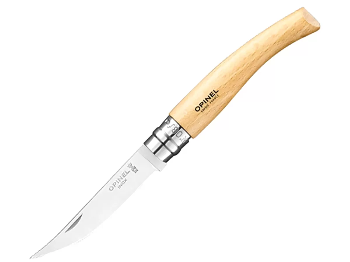 Нож складной Opinel Beech Effile 08 New, филейный, нержавеющая сталь, бук