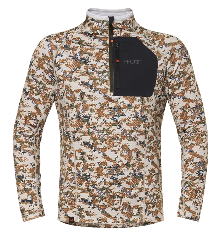 Термобельё мужское H.U.T. Yugan, лонгслив с воротником, хаки/оливковый