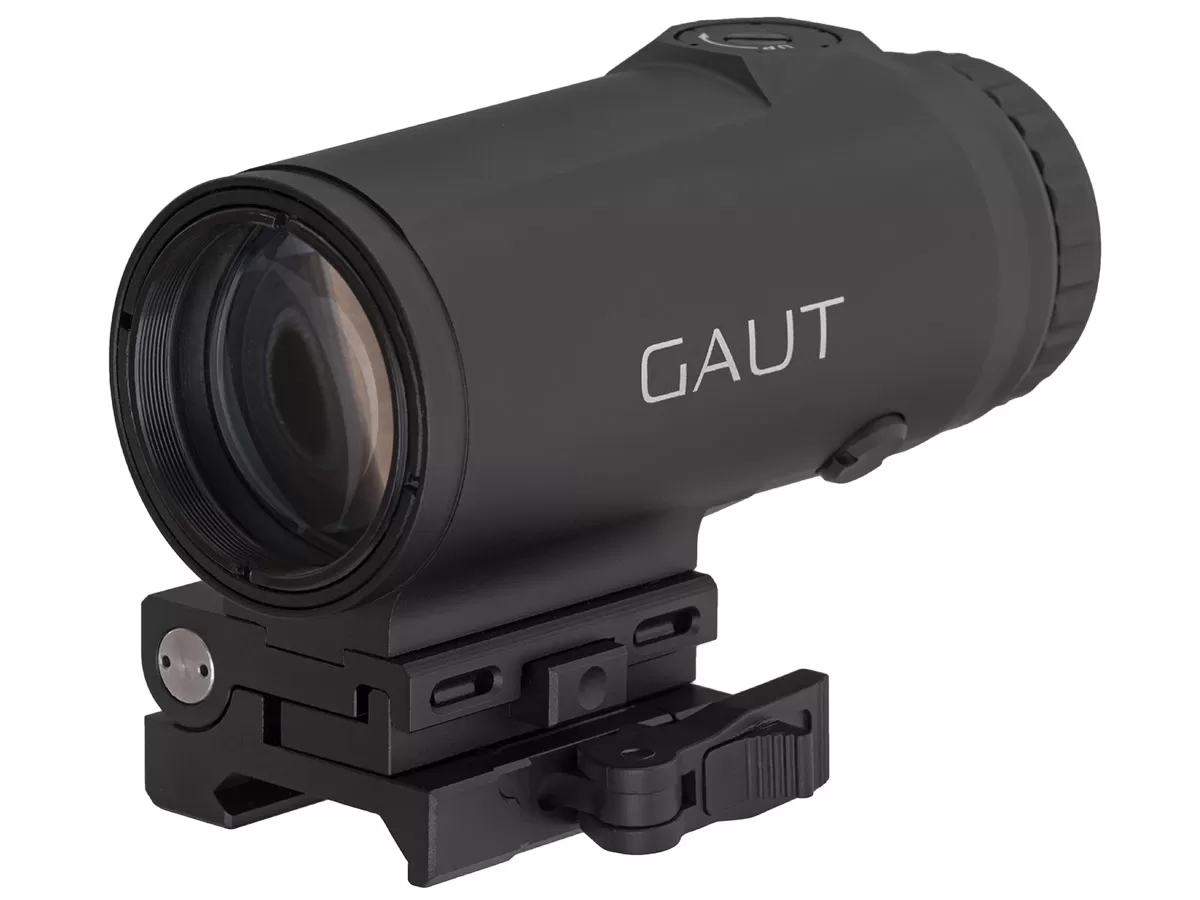 Увеличитель Gaut Garnet 5x30, откидной, быстросъёмный кронштейн, Picatinny