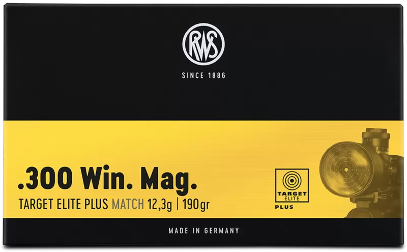 Патрон 300 Win.Mag. RWS Target Elit Plus Match 12.3г/190gr (20 штук)