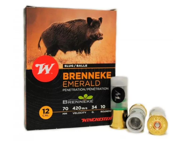Патрон 12/70 пуля Brenneke Emerald 34г Winchester (10 штук)