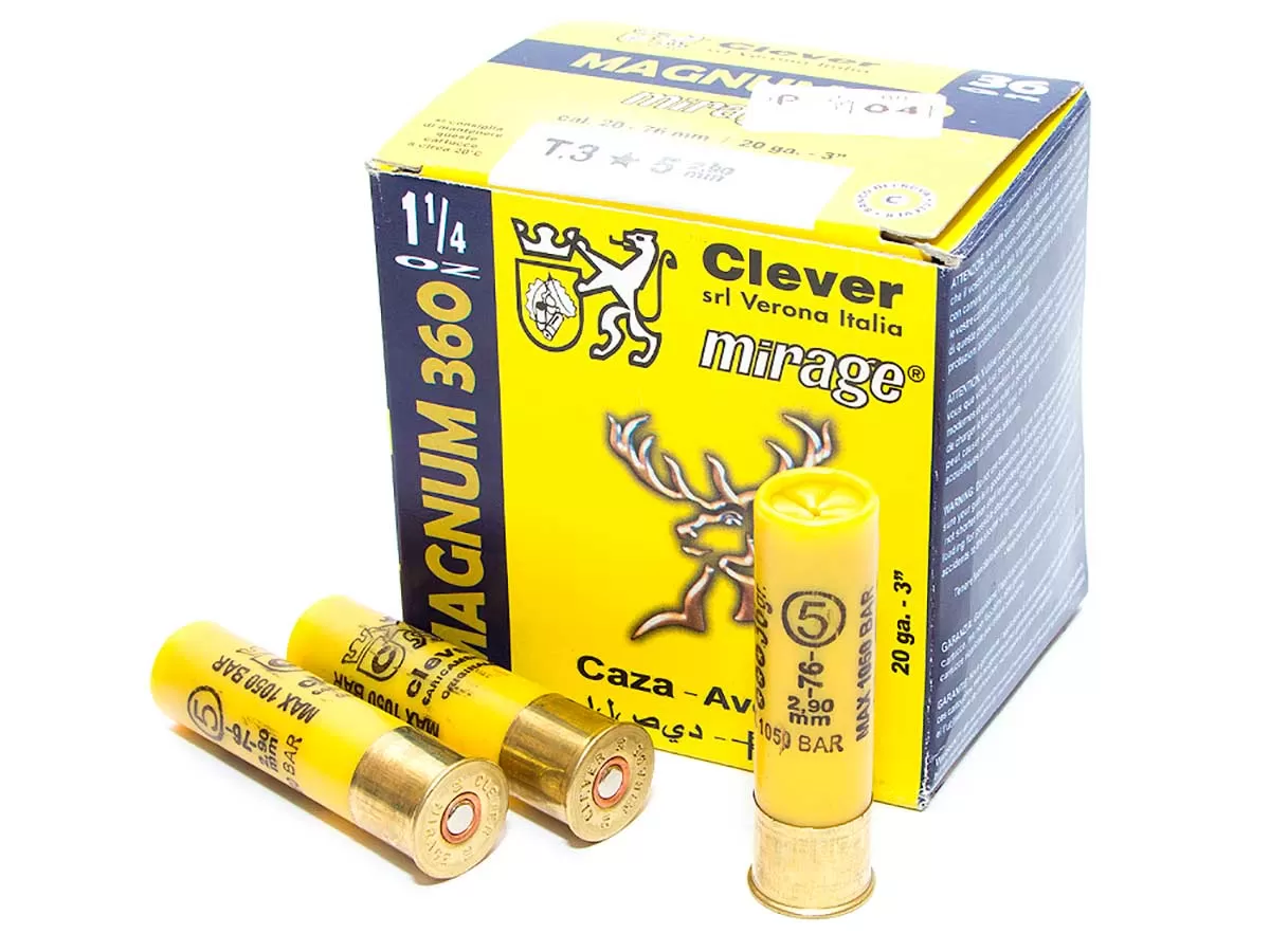 Патрон 20/76 дробь 5 (36г) Clever (25 штук)