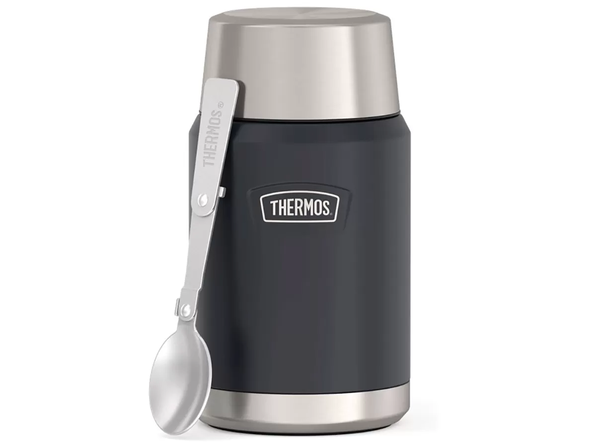 Термос для еды THERMOS IS-301 GT 0,71L, складная ложка, чёрный