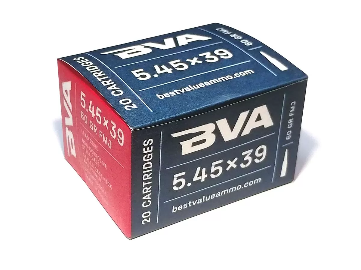 Патрон 5.45х39 BVA (АПЗ) FMJ 3.85г/60gr лак (20 штук)