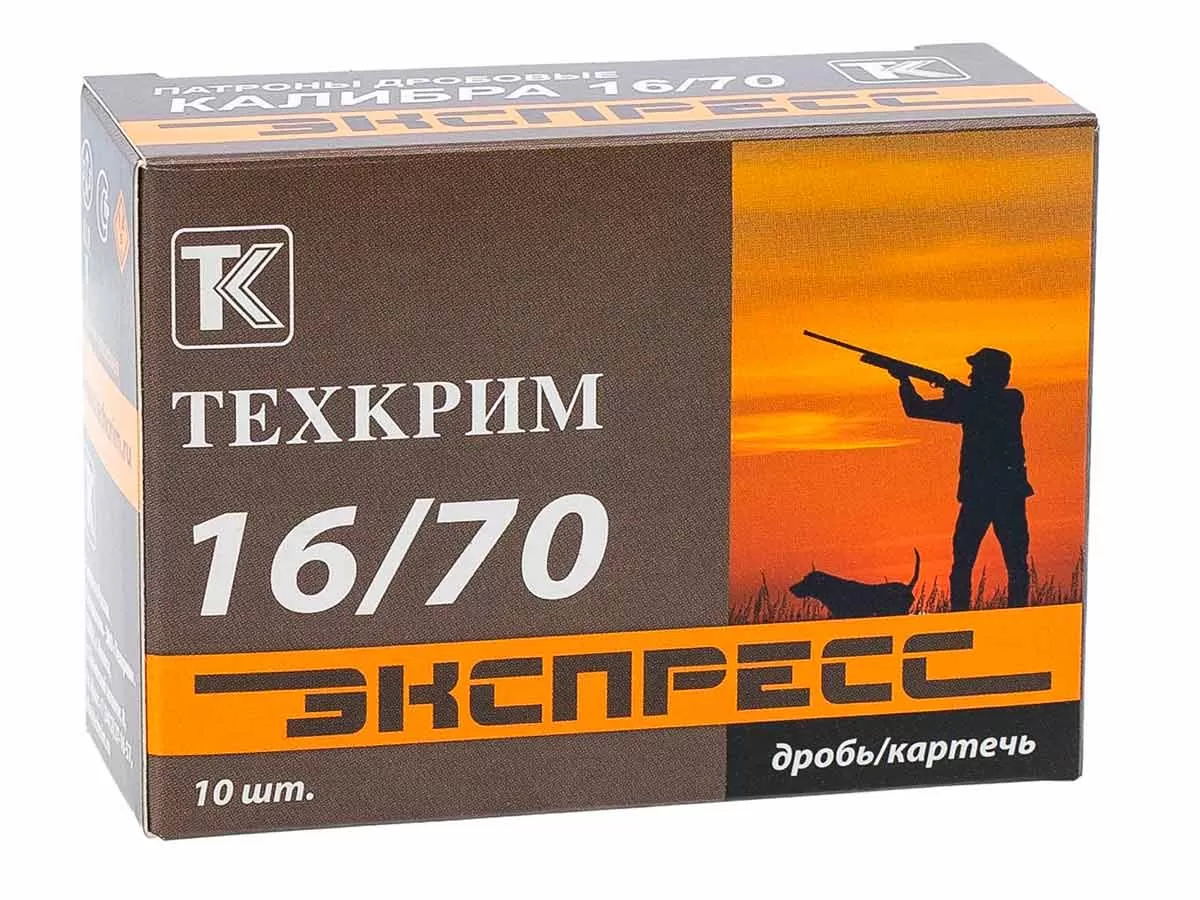 Патрон 16/70 дробь 0 (29г) Техкрим Экспресс (10 штук)