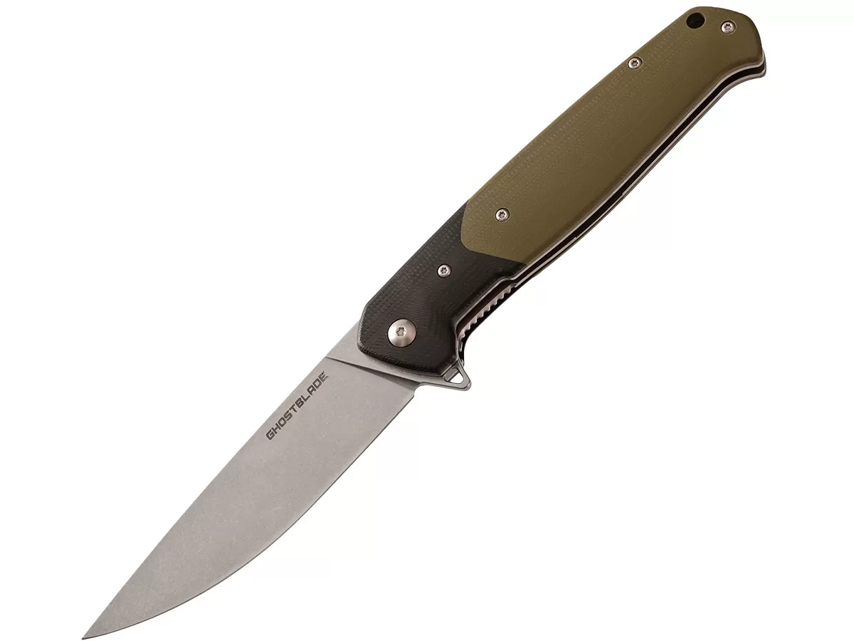 Нож складной GhostBlade Rune, сталь D2, 58-62 HRC, рукоять G10 оливковая