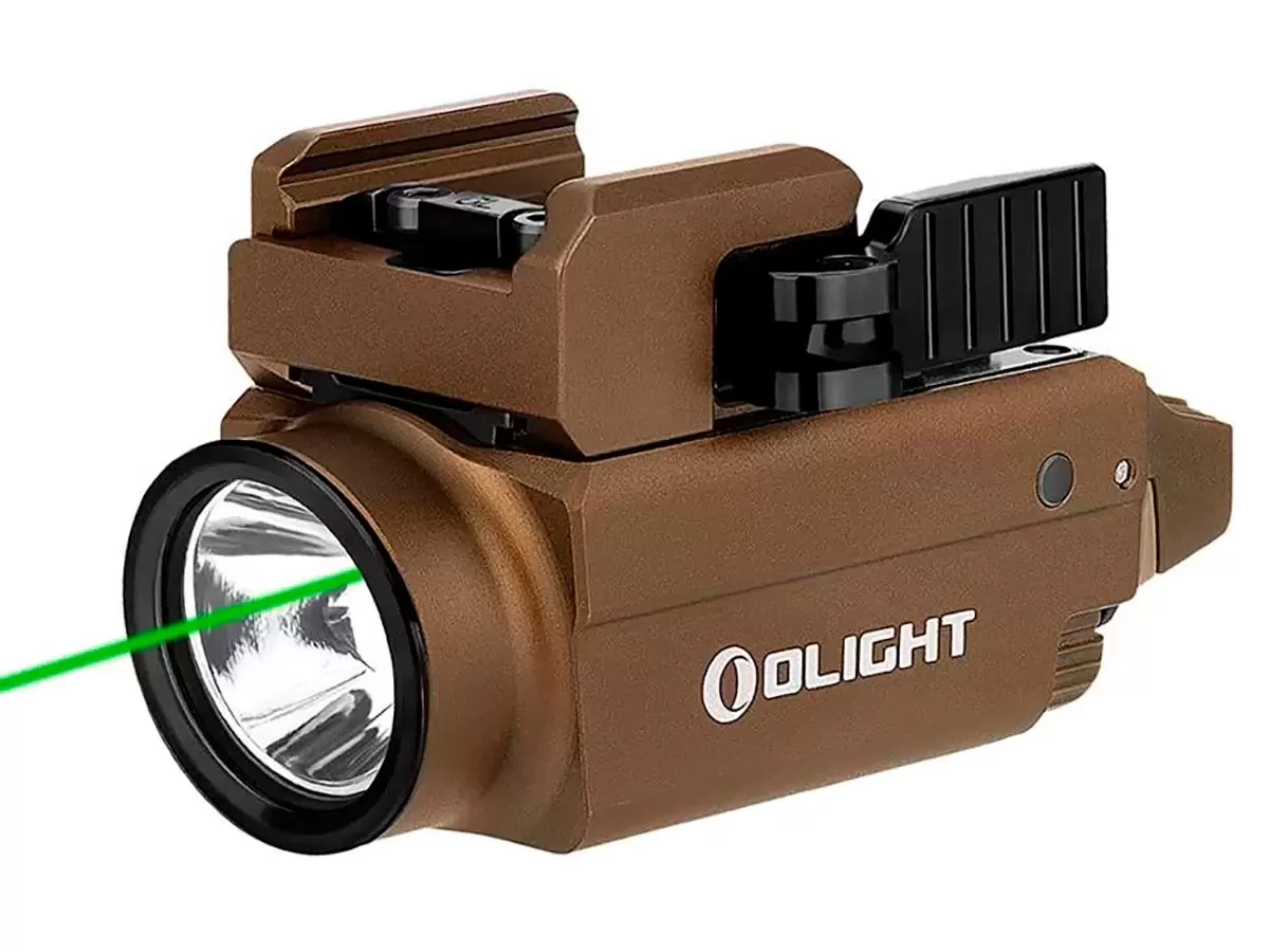 Фонарь подствольный Olight Baldr S, пистолетный,800lm, зелёный ЛЦУ, Desert