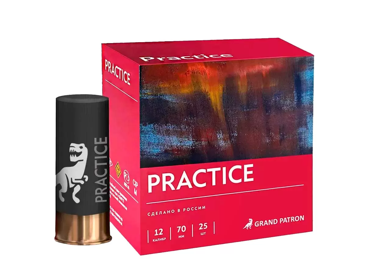 Патрон 12/70 дробь 3 (30г) Grand Patron PRACTICE (25 штук)