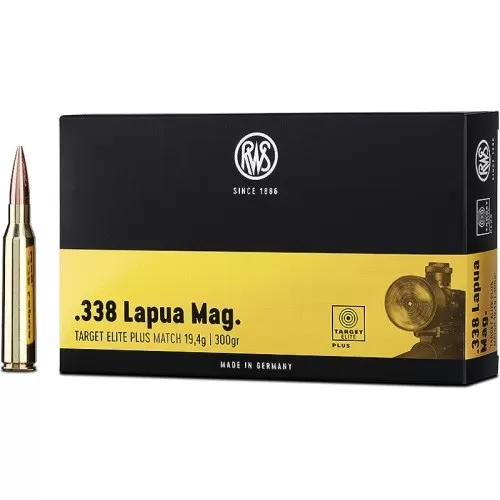 Патрон 338 Lapua Mag. RWS Target Elit Plus Match 19.4г/300gr (20 штук)