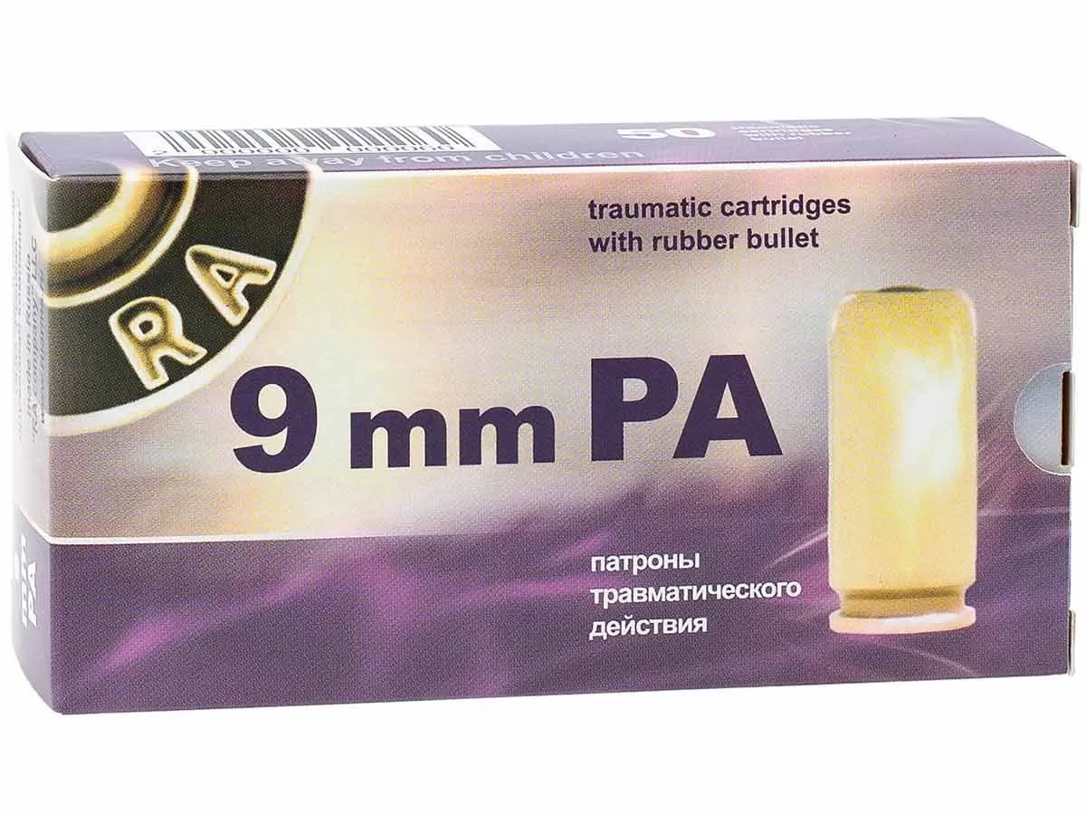 Патрон травматического действия 9мм P.A. РОК (0.86г) (50 штук)