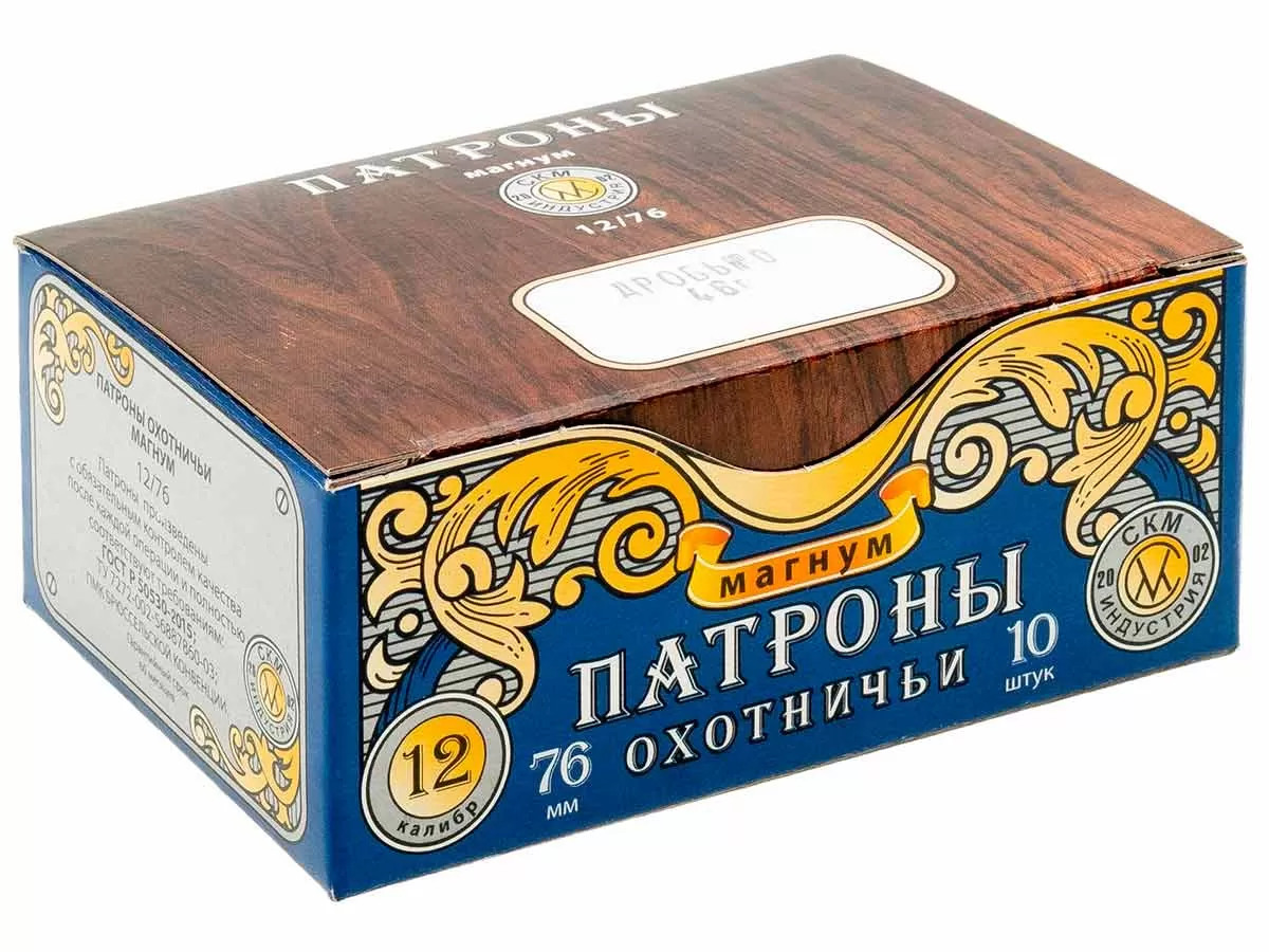 Патрон 12/76 дробь 0 (46г) СКМ Магнум (10 штук)