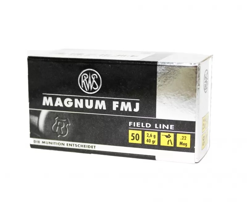 Патрон 22 WMR RWS FMJ 2.6г/40gr (50 штук)