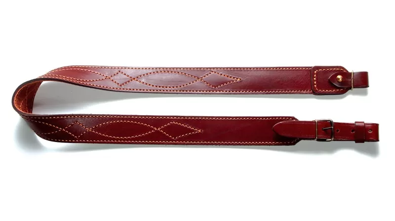 Ремень VEKTOR кожаный для ружья, с подкладкой из велюра