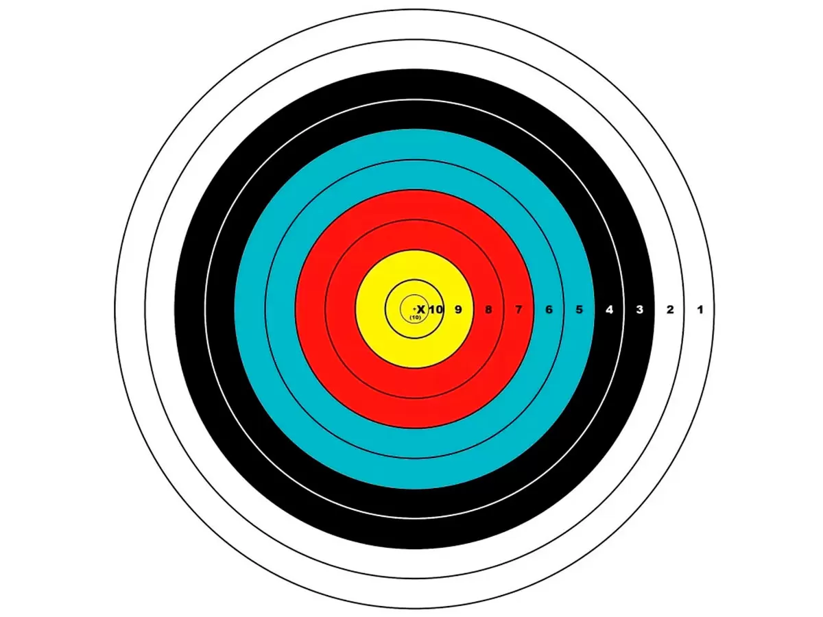 Мишень для лука 40см, 10 колец, 18м, 120г/м, 100 листов