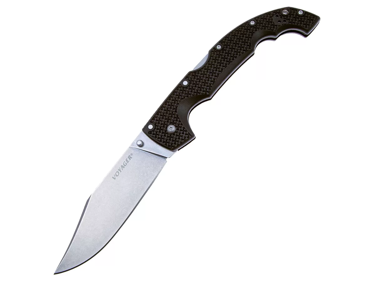 Нож складной Cold Steel Voyager XL Clip Point Plain, AUS10A, Griv-Ex