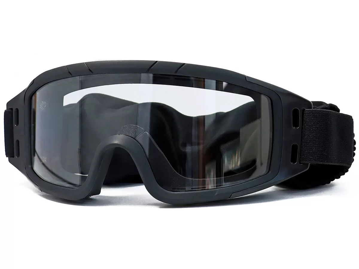 Маска стрелковая ShotTime Puma, защитная, чёрная, линза прозрачная