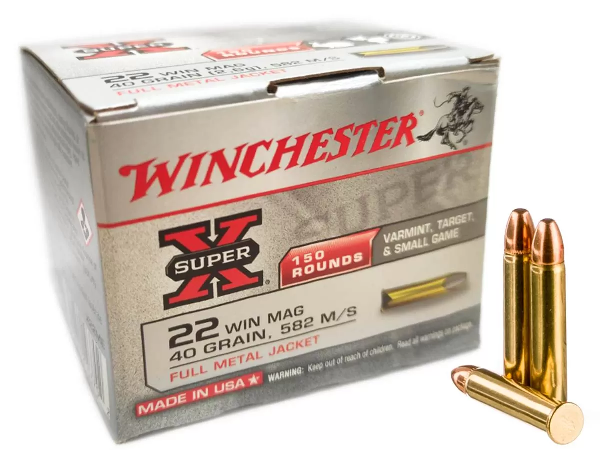 Патрон 22 WMR Winchester Super X FMJ 2.6г/40gr (150 штук)