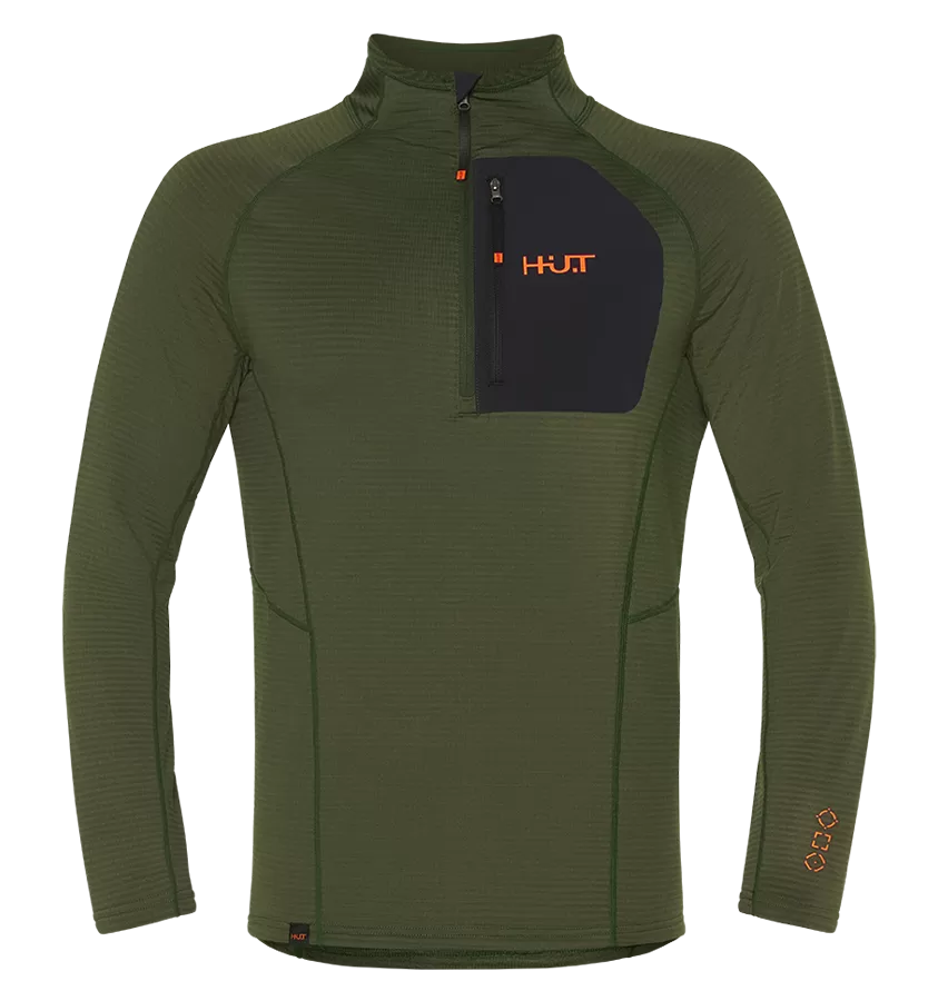 Термобельё мужское H.U.T. Yugan, лонгслив с воротником, хаки