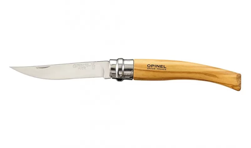 Нож складной Opinel Olive Effile 08, филейный, нержавеющая сталь, олива