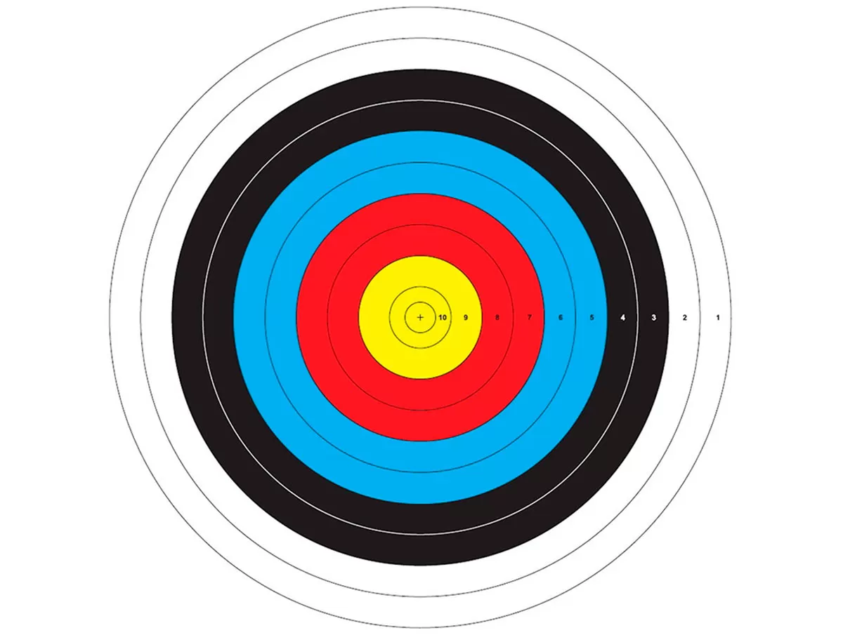 Мишень для лука и арбалета FITA 40см, 10 колец, 18м, 85г/м, 100 листов