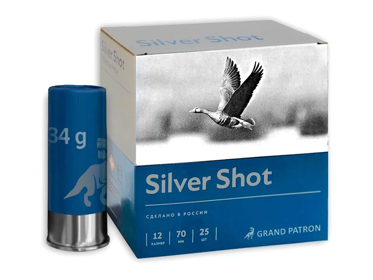 Патрон 12/70 дробь 3 (34г) Высокая скорость Grand Patron Silver Shot