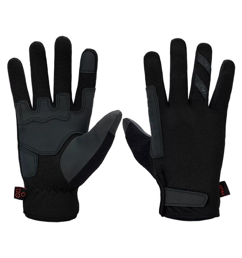 Перчатки H.U.T., мужские, без утеплителя, чёрные