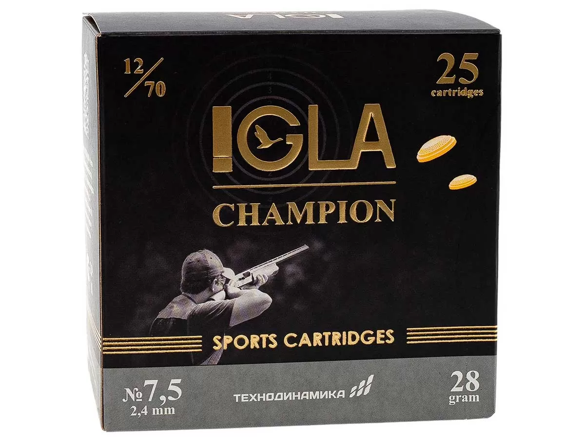 Патрон 12/70 дробь 7.5 (28г) IGLA CHAMPION (25 штук)
