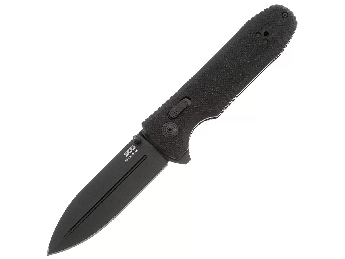 Нож складной SOG Pentagon XR Blackout, сталь Cryo CTS XHP, рукоять G10